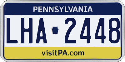 PA license plate LHA2448