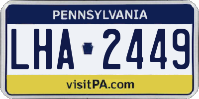 PA license plate LHA2449