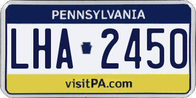 PA license plate LHA2450