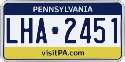 PA license plate LHA2451