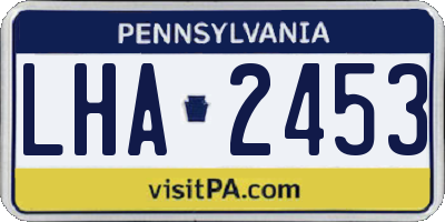 PA license plate LHA2453