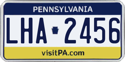 PA license plate LHA2456