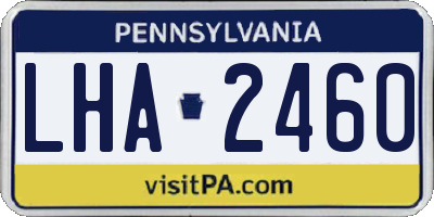 PA license plate LHA2460
