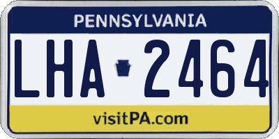 PA license plate LHA2464