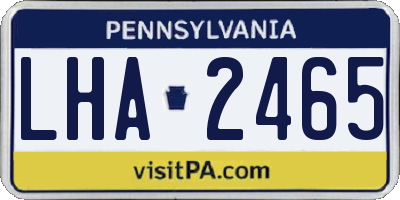 PA license plate LHA2465