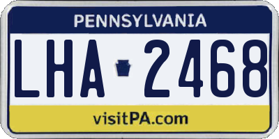 PA license plate LHA2468
