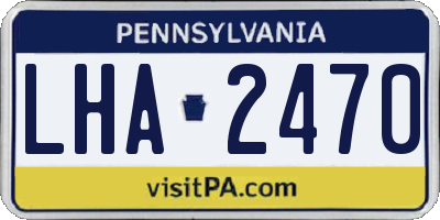PA license plate LHA2470