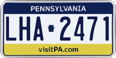 PA license plate LHA2471