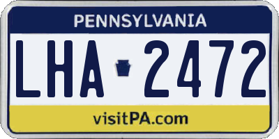PA license plate LHA2472