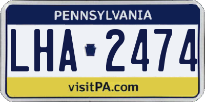 PA license plate LHA2474