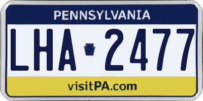 PA license plate LHA2477