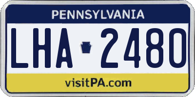 PA license plate LHA2480