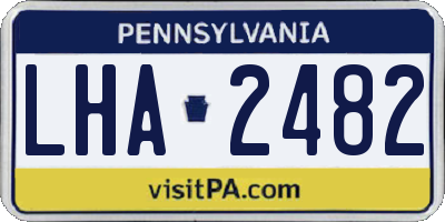 PA license plate LHA2482