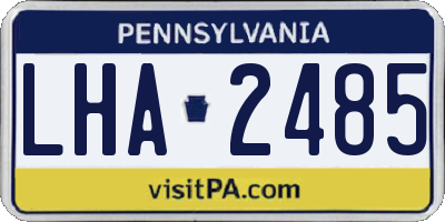 PA license plate LHA2485