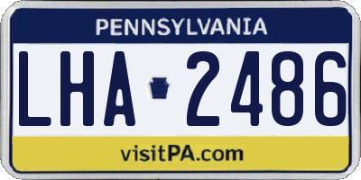 PA license plate LHA2486