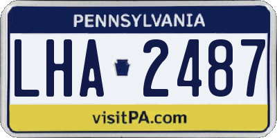PA license plate LHA2487