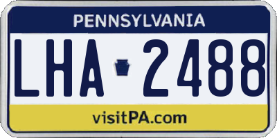 PA license plate LHA2488