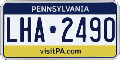 PA license plate LHA2490