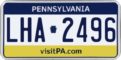 PA license plate LHA2496