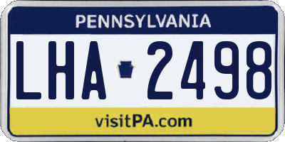 PA license plate LHA2498