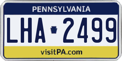 PA license plate LHA2499