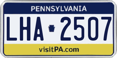 PA license plate LHA2507