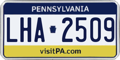 PA license plate LHA2509