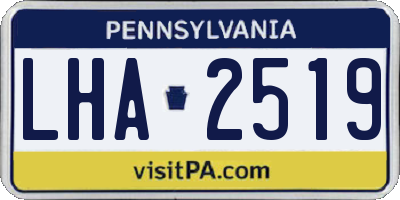 PA license plate LHA2519