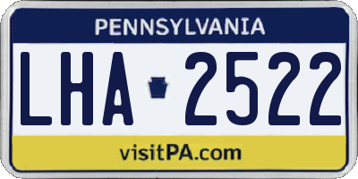 PA license plate LHA2522