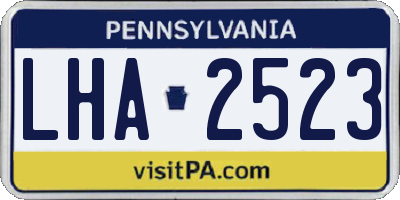 PA license plate LHA2523