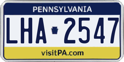 PA license plate LHA2547