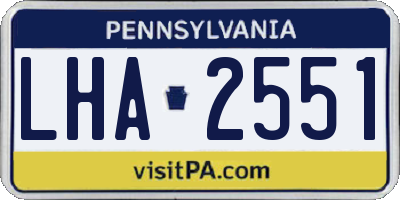 PA license plate LHA2551