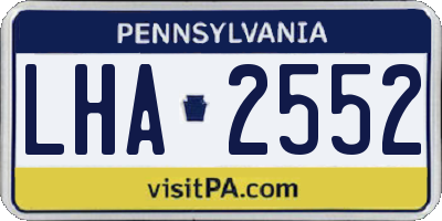 PA license plate LHA2552
