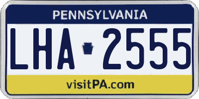 PA license plate LHA2555