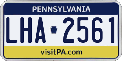 PA license plate LHA2561