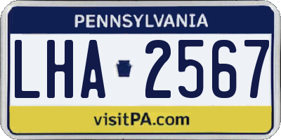 PA license plate LHA2567