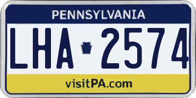 PA license plate LHA2574