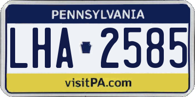 PA license plate LHA2585