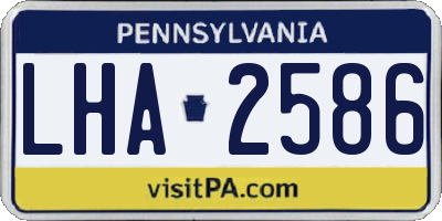 PA license plate LHA2586