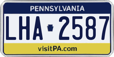 PA license plate LHA2587