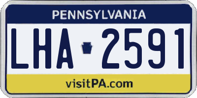 PA license plate LHA2591