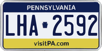 PA license plate LHA2592