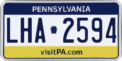 PA license plate LHA2594