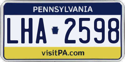 PA license plate LHA2598