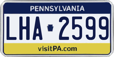 PA license plate LHA2599