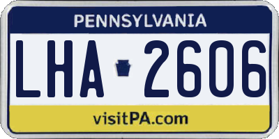 PA license plate LHA2606