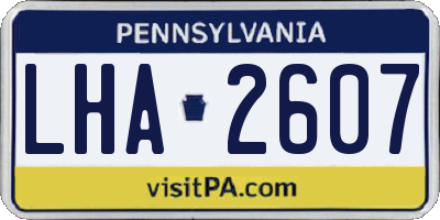 PA license plate LHA2607