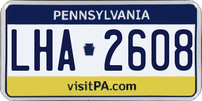 PA license plate LHA2608