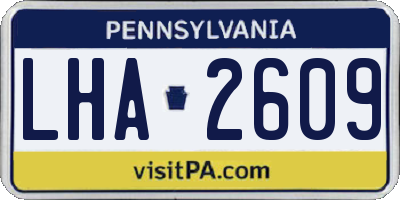 PA license plate LHA2609