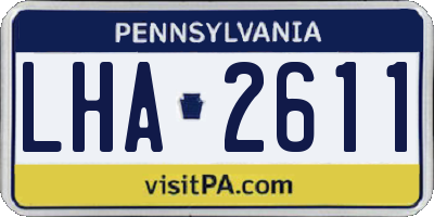 PA license plate LHA2611
